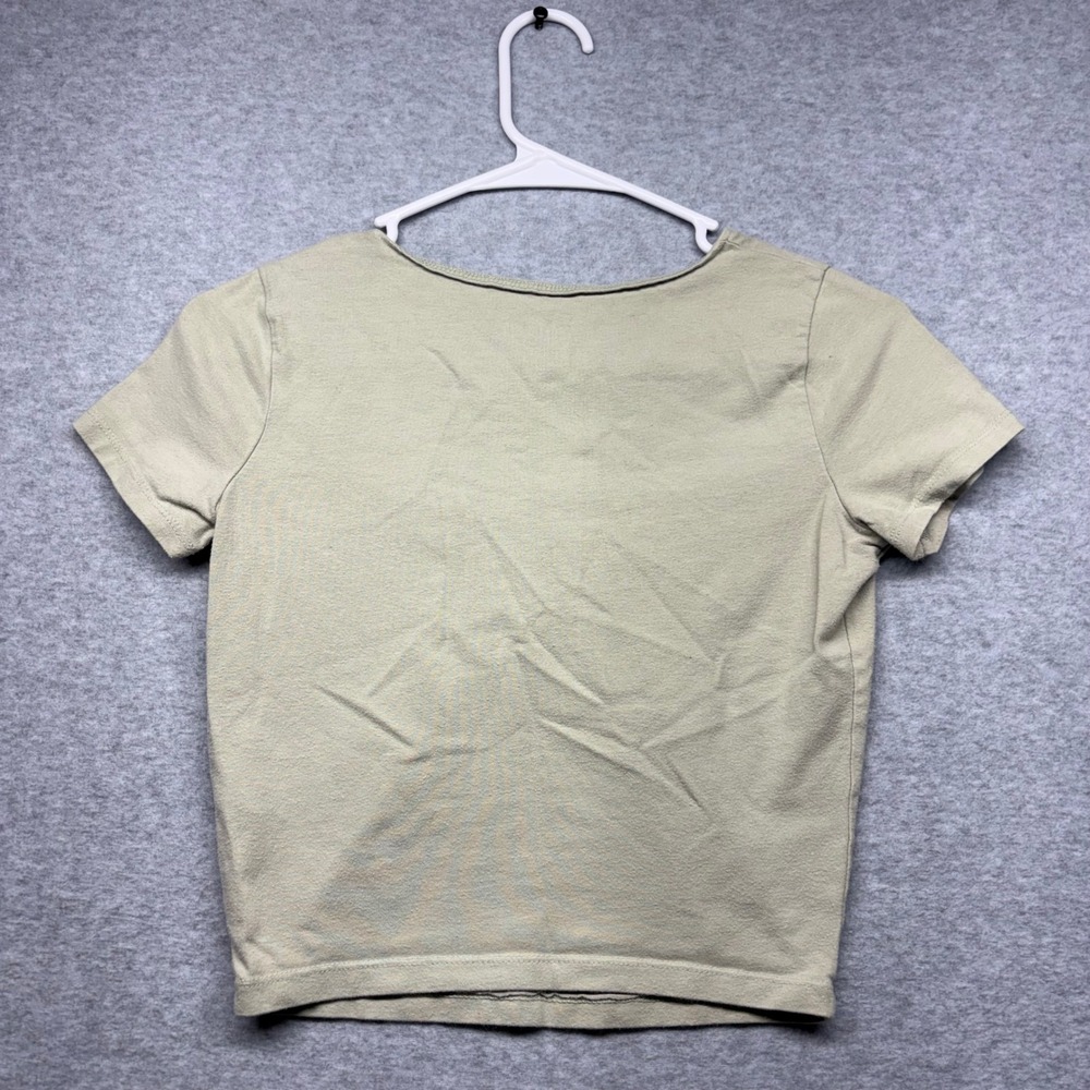 Hollister Womens Sage Green Tie Front Cinched V-Neck Short Sleeve Crop Top Small - Picture 5 of 5